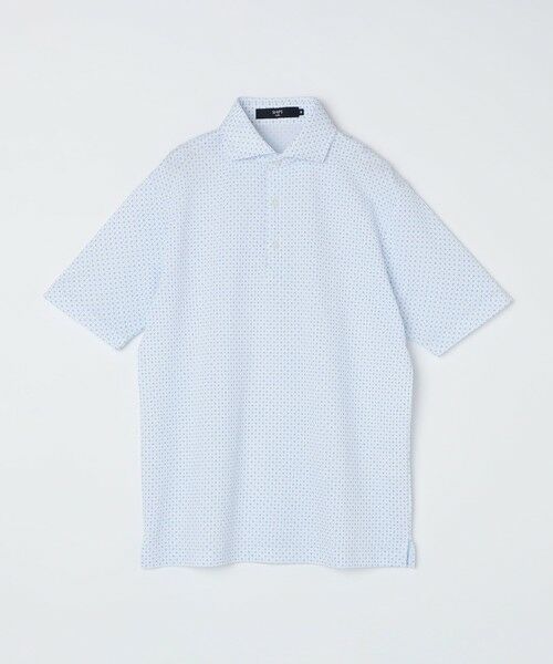 SHIPS / シップス Tシャツ | SHIPS Colors:〈吸水速乾〉カノコ プリント ワイドカラー ポロシャツ(ライトブルー)