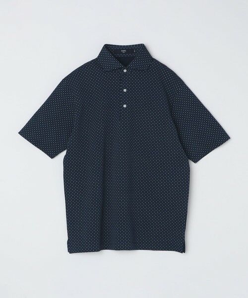 SHIPS / シップス Tシャツ | SHIPS Colors:〈吸水速乾〉カノコ プリント ワイドカラー ポロシャツ(ダークブルー)