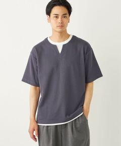 SHIPS / シップス カットソー | SHIPS Colors:〈手洗い可能〉フェイクレイヤード キーネック ショートスリーブ