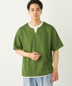 SHIPS / シップス カットソー | SHIPS Colors:〈手洗い可能〉フェイクレイヤード キーネック ショートスリーブ