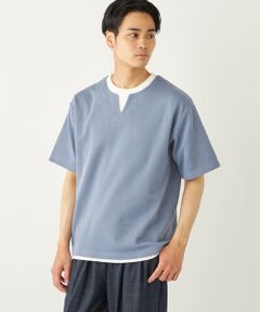 SHIPS / シップス カットソー | SHIPS Colors:〈手洗い可能〉フェイクレイヤード キーネック ショートスリーブ