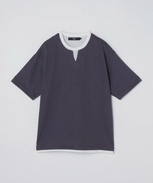 SHIPS / シップス カットソー | SHIPS Colors:〈手洗い可能〉フェイクレイヤード キーネック ショートスリーブ | 詳細1