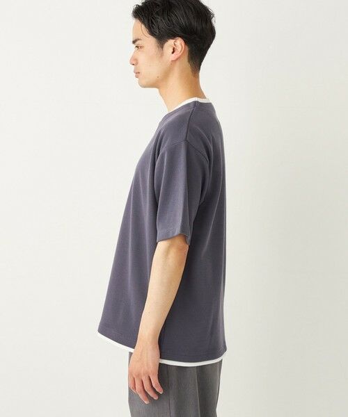 SHIPS / シップス カットソー | SHIPS Colors:〈手洗い可能〉フェイクレイヤード キーネック ショートスリーブ | 詳細4