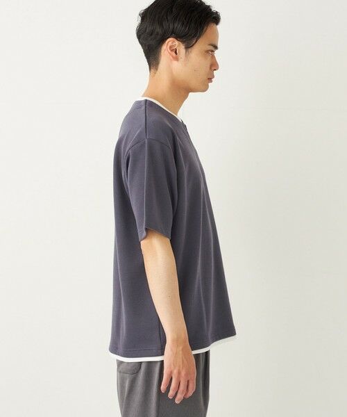 SHIPS / シップス カットソー | SHIPS Colors:〈手洗い可能〉フェイクレイヤード キーネック ショートスリーブ | 詳細6