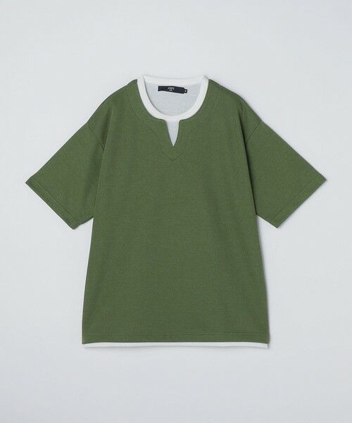 SHIPS / シップス カットソー | SHIPS Colors:〈手洗い可能〉フェイクレイヤード キーネック ショートスリーブ | 詳細14