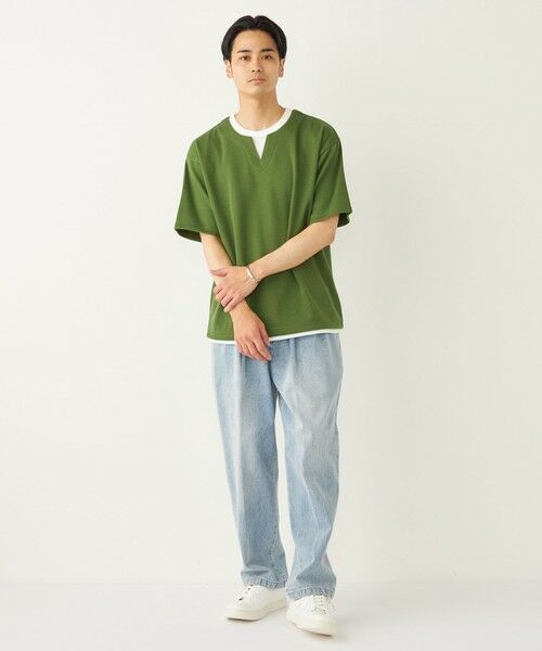 SHIPS / シップス カットソー | SHIPS Colors:〈手洗い可能〉フェイクレイヤード キーネック ショートスリーブ | 詳細20