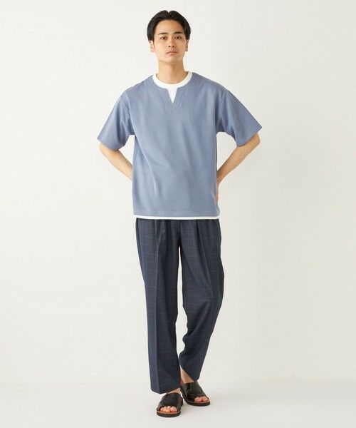 SHIPS / シップス カットソー | SHIPS Colors:〈手洗い可能〉フェイクレイヤード キーネック ショートスリーブ | 詳細30