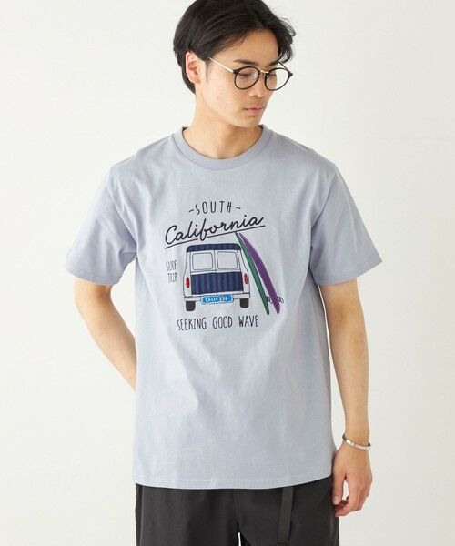 SHIPS / シップス Tシャツ | SHIPS Colors:パッチワーク プリント TEE◇(ブルー)