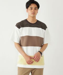SHIPS / シップス Tシャツ | SHIPS Colors:〈洗濯機可能〉ニット 切替 ボーダー Tシャツ