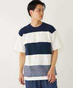 SHIPS / シップス Tシャツ | SHIPS Colors:〈洗濯機可能〉ニット 切替 ボーダー Tシャツ