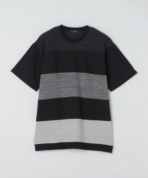SHIPS / シップス Tシャツ | SHIPS Colors:〈洗濯機可能〉ニット 切替 ボーダー Tシャツ | 詳細1