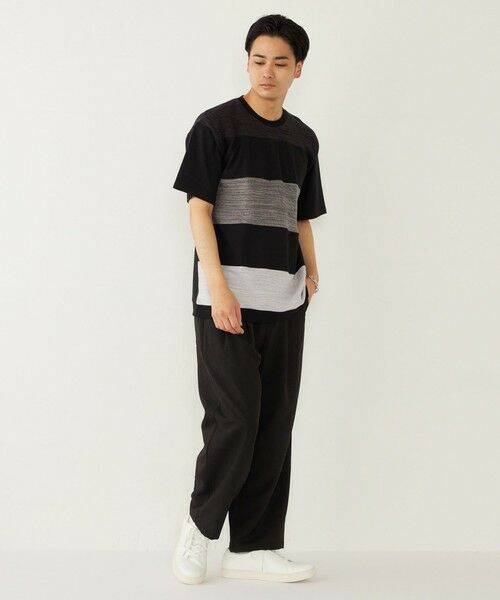 SHIPS / シップス Tシャツ | SHIPS Colors:〈洗濯機可能〉ニット 切替 ボーダー Tシャツ | 詳細3