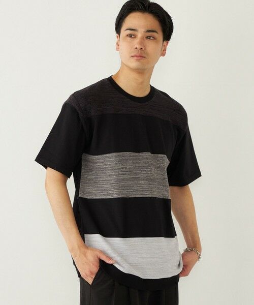 SHIPS / シップス Tシャツ | SHIPS Colors:〈洗濯機可能〉ニット 切替 ボーダー Tシャツ | 詳細4
