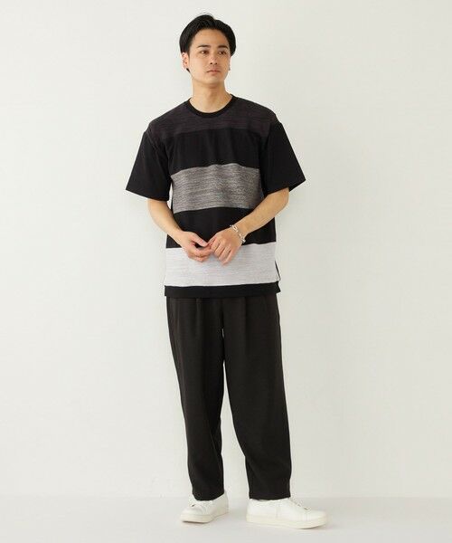 SHIPS / シップス Tシャツ | SHIPS Colors:〈洗濯機可能〉ニット 切替 ボーダー Tシャツ | 詳細7