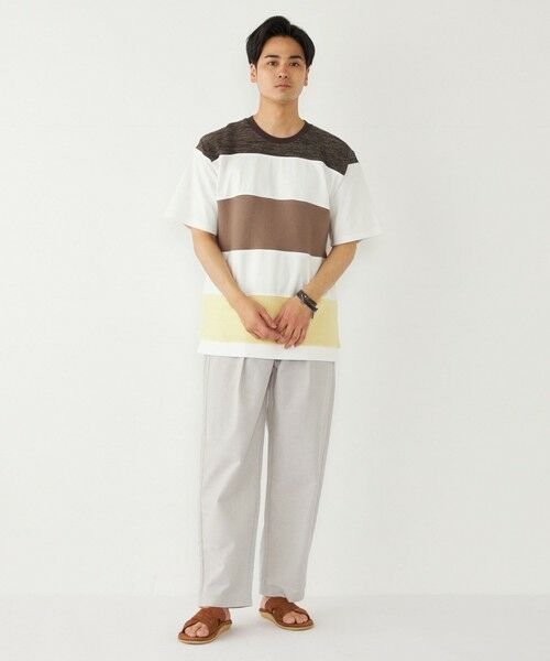 SHIPS / シップス Tシャツ | SHIPS Colors:〈洗濯機可能〉ニット 切替 ボーダー Tシャツ | 詳細10