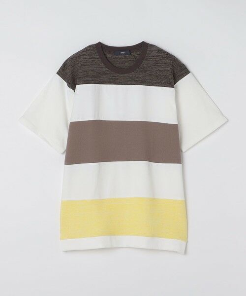 SHIPS / シップス Tシャツ | SHIPS Colors:〈洗濯機可能〉ニット 切替 ボーダー Tシャツ | 詳細8