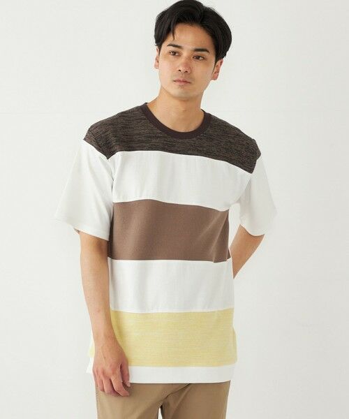 SHIPS / シップス Tシャツ | SHIPS Colors:〈洗濯機可能〉ニット 切替 ボーダー Tシャツ | 詳細11