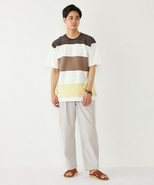 SHIPS / シップス Tシャツ | SHIPS Colors:〈洗濯機可能〉ニット 切替 ボーダー Tシャツ | 詳細15