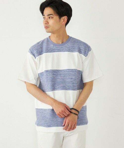 SHIPS / シップス Tシャツ | SHIPS Colors:〈洗濯機可能〉ニット 切替 ボーダー Tシャツ | 詳細20