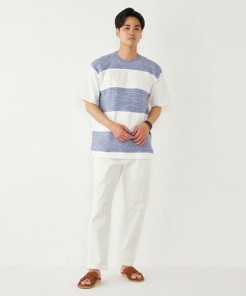 SHIPS / シップス Tシャツ | SHIPS Colors:〈洗濯機可能〉ニット 切替 ボーダー Tシャツ | 詳細21