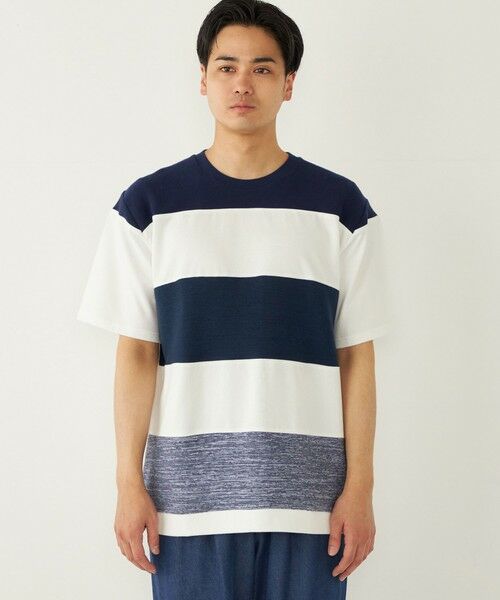 SHIPS / シップス Tシャツ | SHIPS Colors:〈洗濯機可能〉ニット 切替 ボーダー Tシャツ | 詳細30