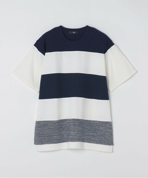 SHIPS / シップス Tシャツ | SHIPS Colors:〈洗濯機可能〉ニット 切替 ボーダー Tシャツ | 詳細23