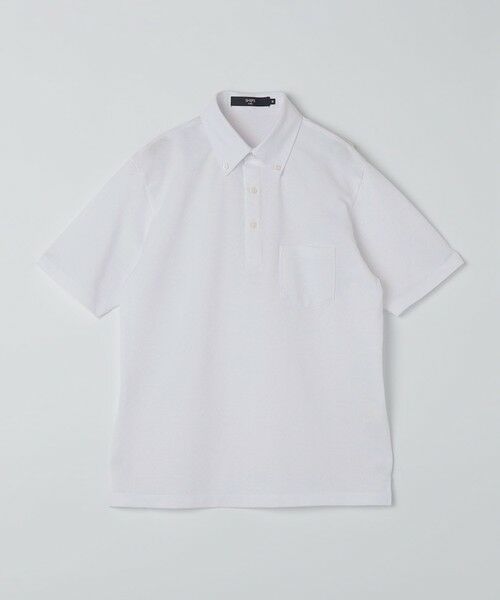 SHIPS / シップス ポロシャツ | SHIPS Colors: 〈吸水速乾〉カノコ ボタンダウン 半袖 ポロシャツ（ホワイト）
