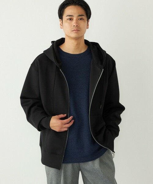 SHIPS / シップス パーカー | 《一部追加予約》SHIPS Colors:〈洗濯機可能〉クリーミータッチ ジップ パーカー◆(ブラック)