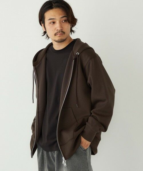SHIPS / シップス パーカー | 《一部追加予約》SHIPS Colors:〈洗濯機可能〉クリーミータッチ ジップ パーカー◆(ブラウン)