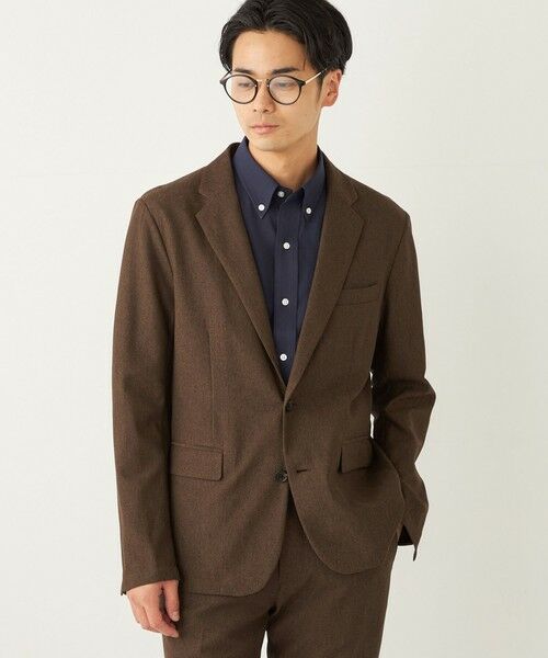 SHIPS / シップス テーラードジャケット | SHIPS Colors:シャリルジャージー 2B サマー ジャケット(セットアップ対応可能)(ブラウン)