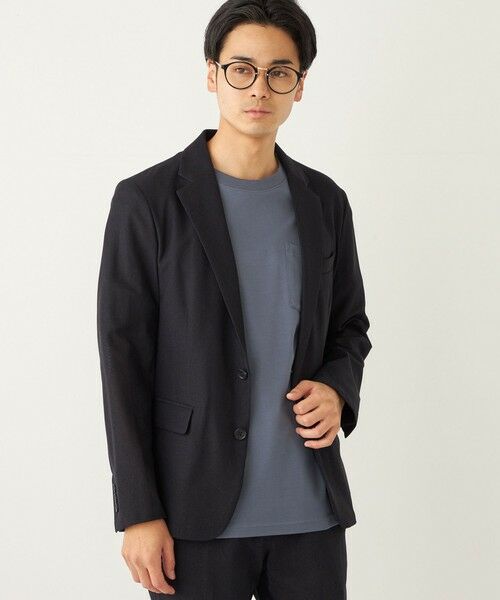 SHIPS / シップス テーラードジャケット | SHIPS Colors:シャリルジャージー 2B サマー ジャケット(セットアップ対応可能)(ネイビー)