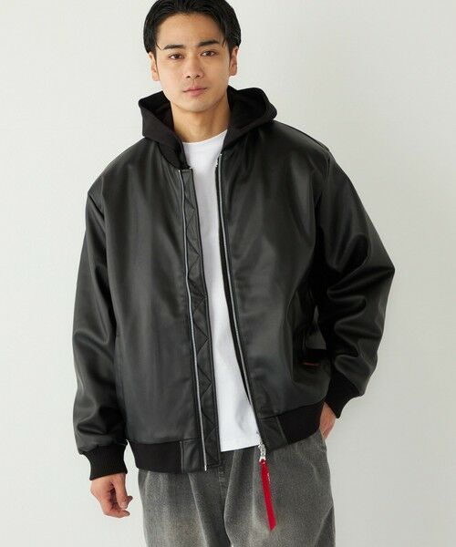 SHIPS / シップス ブルゾン | SHIPS Colors:合成皮革 ボア ボマー ジャケット | 詳細23