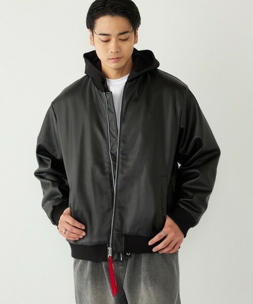 SHIPS / シップス ブルゾン | SHIPS Colors:合成皮革 ボア ボマー ジャケット | 詳細24
