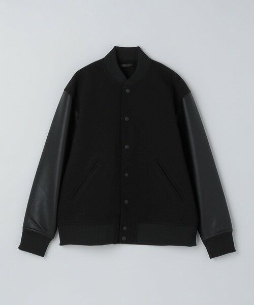 SHIPS / シップス その他アウター | SHIPS Colors:ウール ミックス スタジアム ブルゾン ブラック | 詳細1