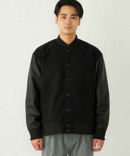 SHIPS / シップス その他アウター | SHIPS Colors:ウール ミックス スタジアム ブルゾン ブラック | 詳細12