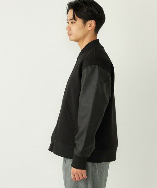 SHIPS / シップス その他アウター | SHIPS Colors:ウール ミックス スタジアム ブルゾン ブラック | 詳細13