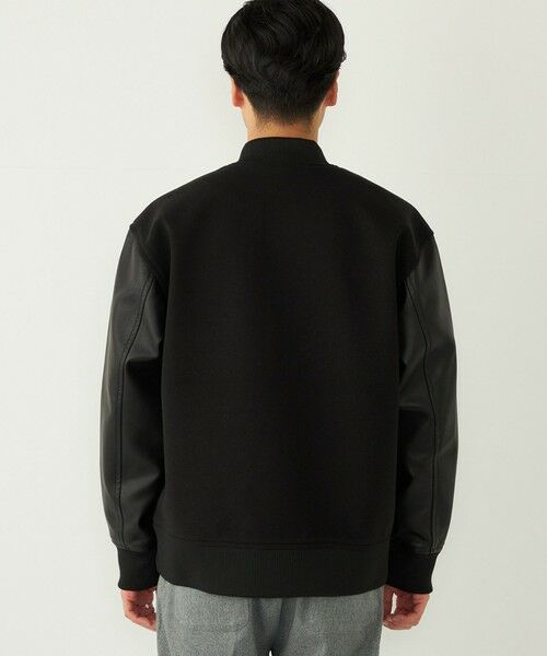 SHIPS / シップス その他アウター | SHIPS Colors:ウール ミックス スタジアム ブルゾン ブラック | 詳細14