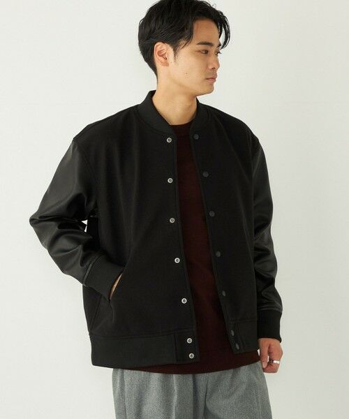 SHIPS / シップス その他アウター | SHIPS Colors:ウール ミックス スタジアム ブルゾン ブラック | 詳細17