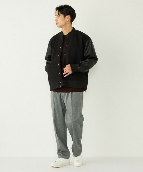 SHIPS / シップス その他アウター | SHIPS Colors:ウール ミックス スタジアム ブルゾン ブラック | 詳細19