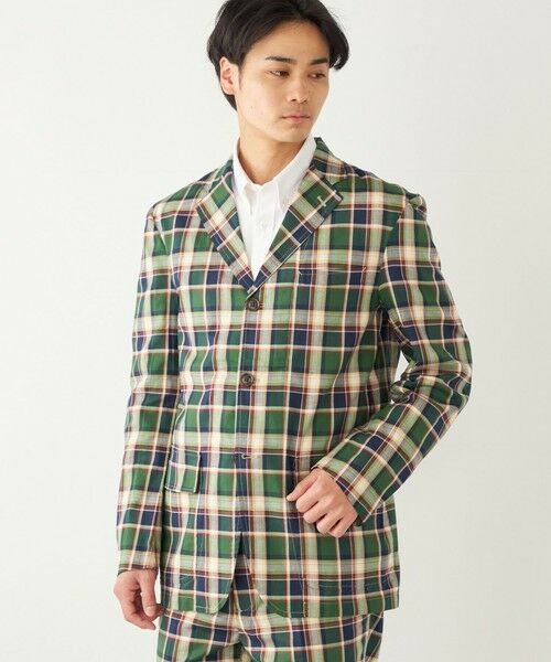 SHIPS / シップス その他アウター | BARRY BRICKEN:チェック ジャケット(セットアップ対応可能)(グリーン)