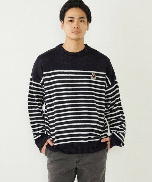 SHIPS / シップス ニット・セーター | SHIPS Colors:〈洗濯機可能〉TeddyBear(R) ワンポイント ニット(ネイビー)