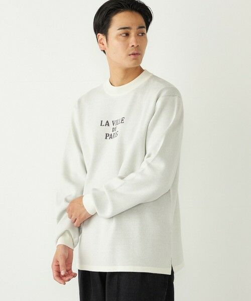 SHIPS / シップス ニット・セーター | SHIPS Colors:〈洗濯機可能〉クリーミー ロゴ クルーネック ニット(オフホワイト)