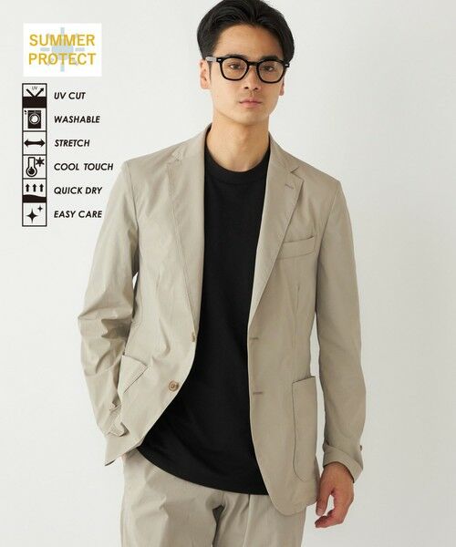 SHIPS / シップス テーラードジャケット | SHIPS Colors:〈UVカット・接触冷感・速乾・洗濯機可能〉サマープロテクト ジャケット(カーキ)
