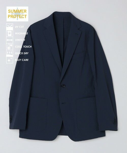 SHIPS / シップス テーラードジャケット | SHIPS Colors:〈UVカット・接触冷感・速乾・洗濯機可能〉サマープロテクト ジャケット(ネイビー)