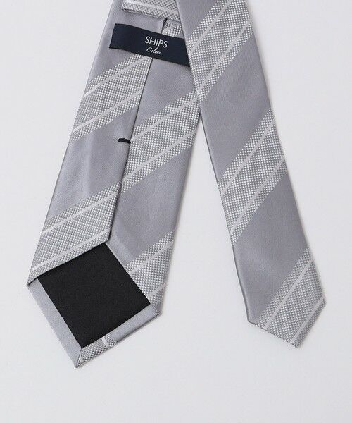 SHIPS / シップス ネクタイ | SHIPS Colors:シルバー サテン レジメンタル タイ 2◇ | 詳細1