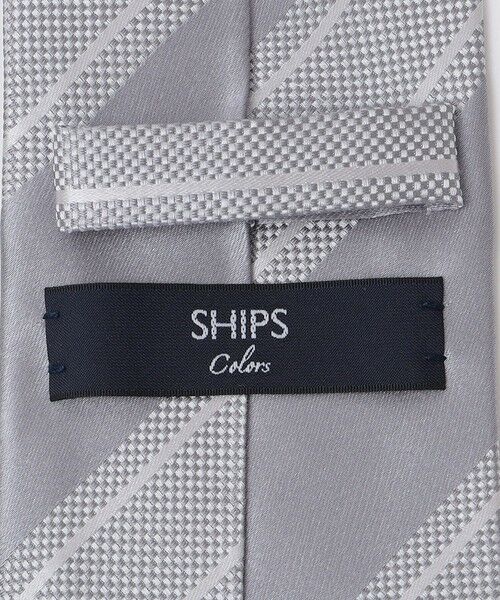 SHIPS / シップス ネクタイ | SHIPS Colors:シルバー サテン レジメンタル タイ 2◇ | 詳細2