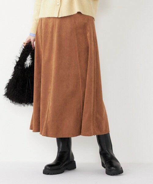 SHIPS / シップス ロング・マキシ丈スカート | SHIPS Colors:〈手洗い可能〉フェイクスエード（ポリエステル）フレアスカート | 詳細9