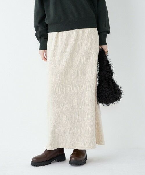 SHIPS / シップス ロング・マキシ丈スカート | SHIPS Colors:〈手洗い可能〉ポリエステル ベロア プリーツ タイトスカート | 詳細4