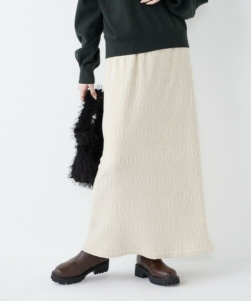 SHIPS / シップス ロング・マキシ丈スカート | SHIPS Colors:〈手洗い可能〉ポリエステル ベロア プリーツ タイトスカート | 詳細5