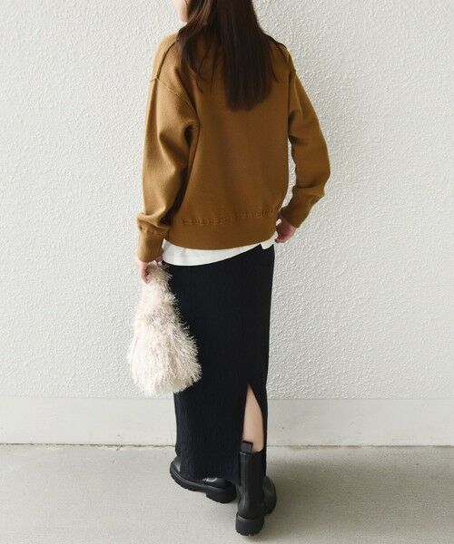 SHIPS / シップス ロング・マキシ丈スカート | SHIPS Colors:〈手洗い可能〉ポリエステル ベロア プリーツ タイトスカート | 詳細4